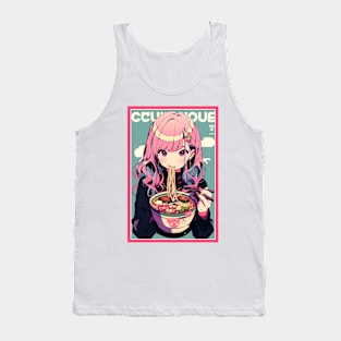 Cute Anime Girl |  Ramen Noodles | Hentaii Chibi Kawaii Design Tank Top